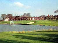 The 18th hole at the Brabazon Golf Course at the De Vere Belfry Golf Club in England